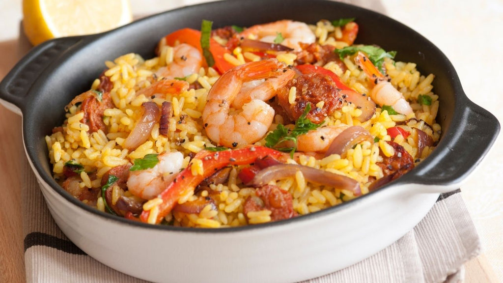 Chorizo and Prawn Paella Recipe
