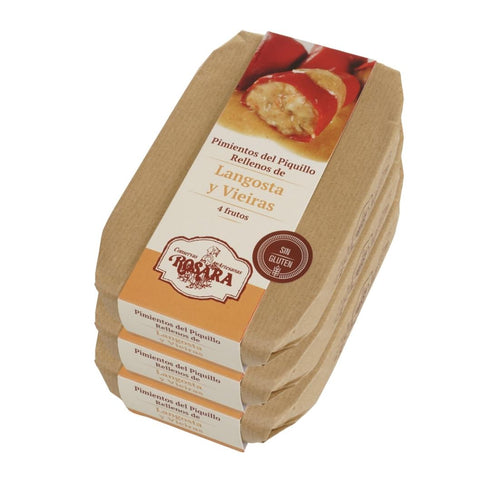 Pimientos del piquillo con langosta y vieiras 250g